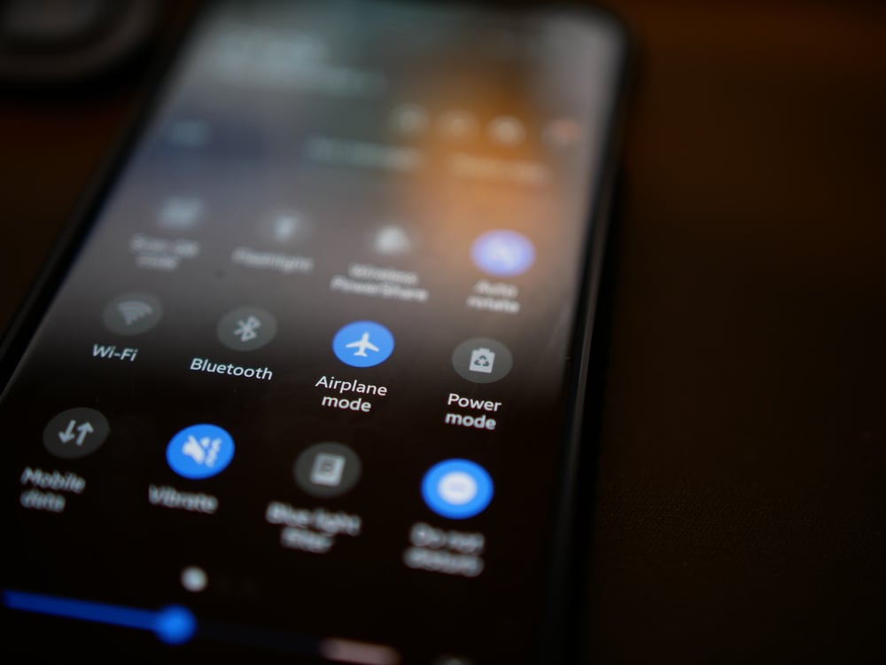 A mobile phone settings screen
