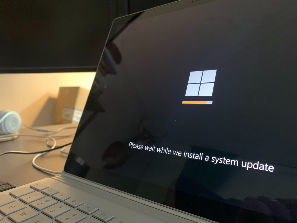 Windows logo on laptop