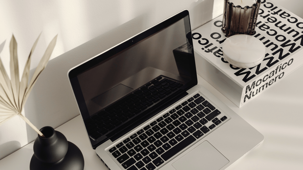 laptop sitting on a desk