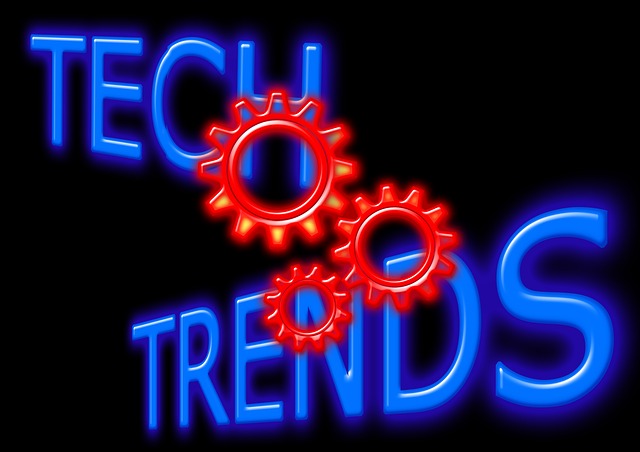 tech trends spelled out with red gears